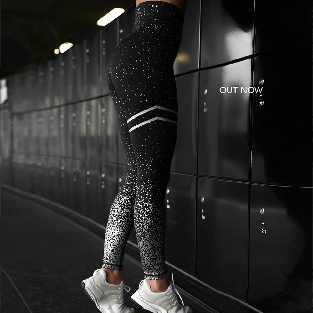 Women's High Waist Striped Leggings